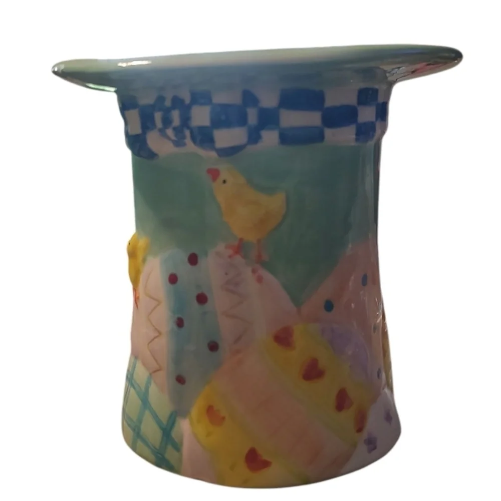 WCL Ceramic Easter Green, Blue, Pink, Yellow, Blue Vase